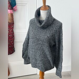 Nine West Charcoal Marled Cowl Neck Sweater EUC size M
